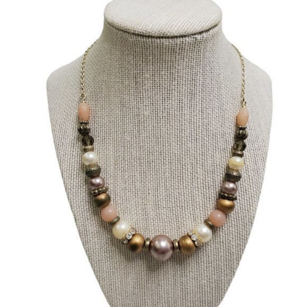 Accessorize Necklace Beaded Faux Pearl Vintage Loo